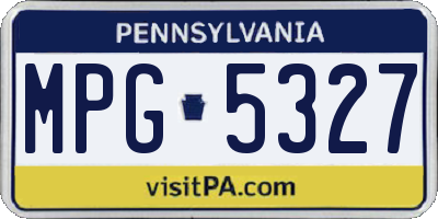 PA license plate MPG5327