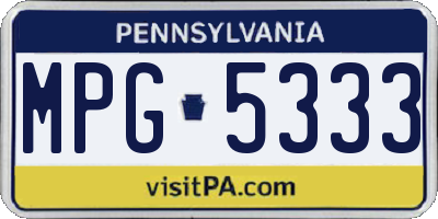PA license plate MPG5333
