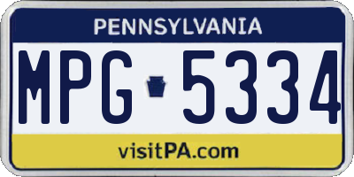 PA license plate MPG5334