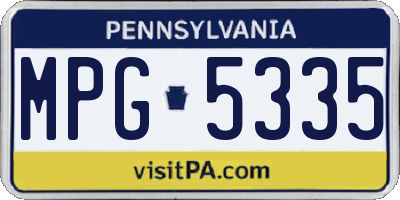 PA license plate MPG5335