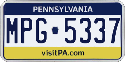PA license plate MPG5337