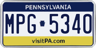 PA license plate MPG5340