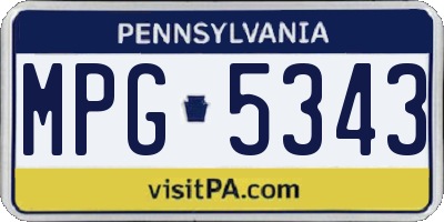 PA license plate MPG5343