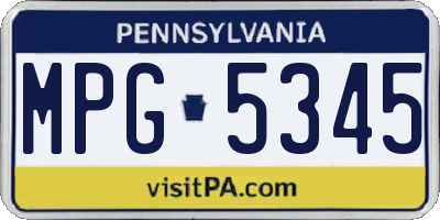 PA license plate MPG5345
