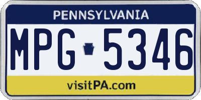 PA license plate MPG5346