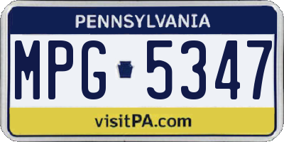 PA license plate MPG5347