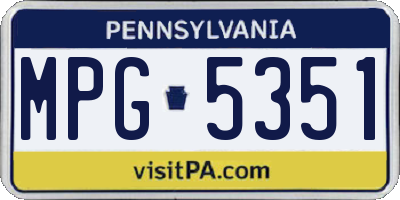 PA license plate MPG5351