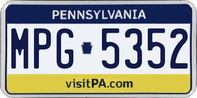 PA license plate MPG5352