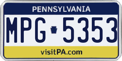 PA license plate MPG5353