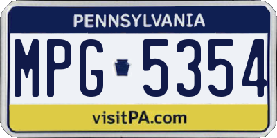 PA license plate MPG5354