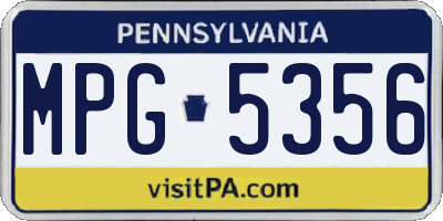PA license plate MPG5356