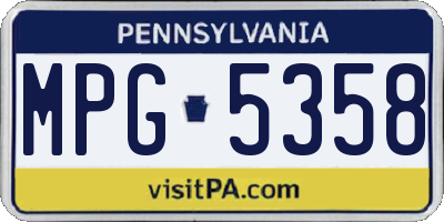 PA license plate MPG5358