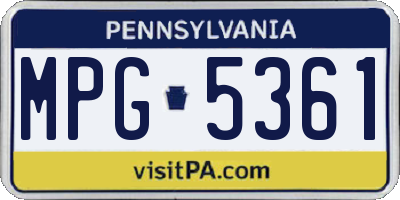 PA license plate MPG5361