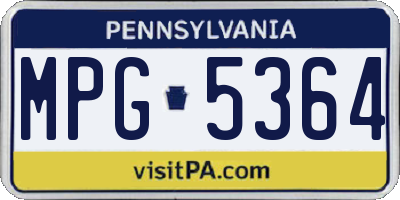 PA license plate MPG5364