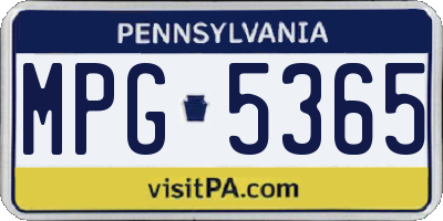 PA license plate MPG5365