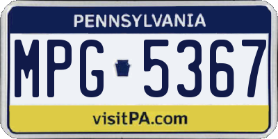 PA license plate MPG5367