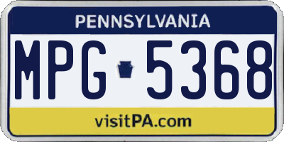 PA license plate MPG5368