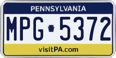PA license plate MPG5372