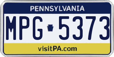 PA license plate MPG5373