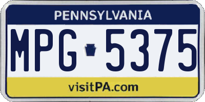 PA license plate MPG5375