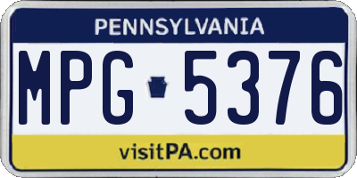 PA license plate MPG5376