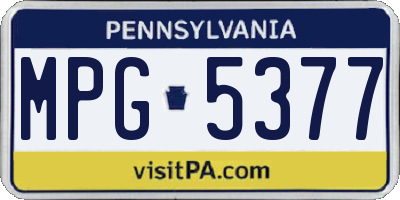 PA license plate MPG5377