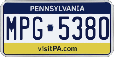 PA license plate MPG5380