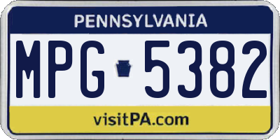 PA license plate MPG5382
