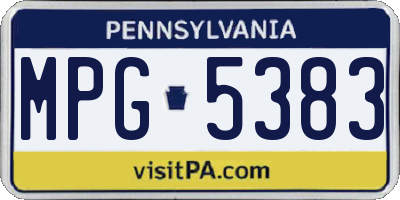PA license plate MPG5383
