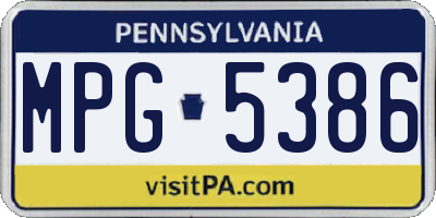 PA license plate MPG5386