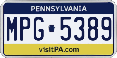 PA license plate MPG5389