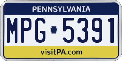 PA license plate MPG5391