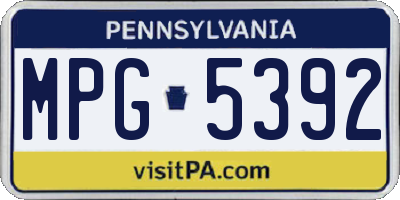 PA license plate MPG5392