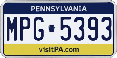PA license plate MPG5393