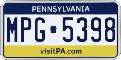 PA license plate MPG5398