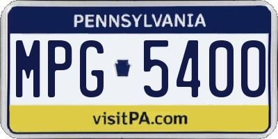 PA license plate MPG5400