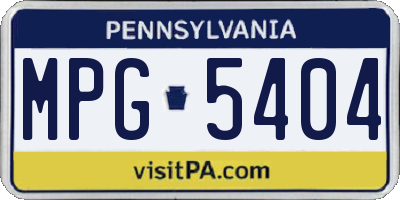PA license plate MPG5404