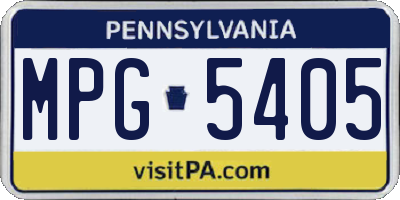 PA license plate MPG5405