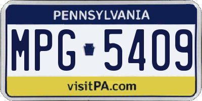 PA license plate MPG5409