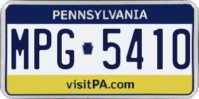 PA license plate MPG5410