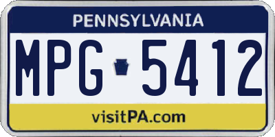 PA license plate MPG5412