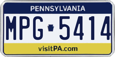 PA license plate MPG5414