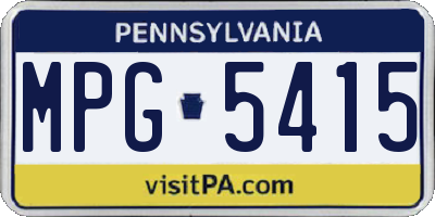 PA license plate MPG5415