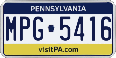 PA license plate MPG5416