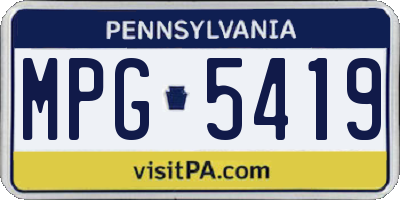 PA license plate MPG5419