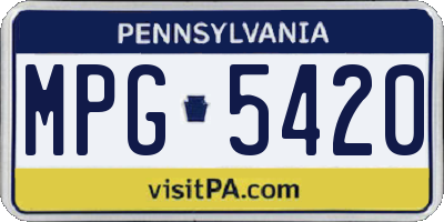 PA license plate MPG5420
