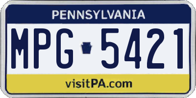 PA license plate MPG5421