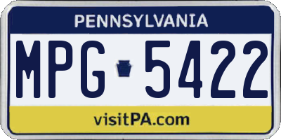 PA license plate MPG5422