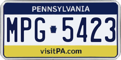PA license plate MPG5423