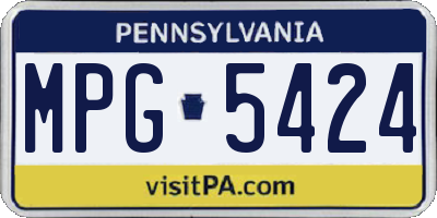 PA license plate MPG5424